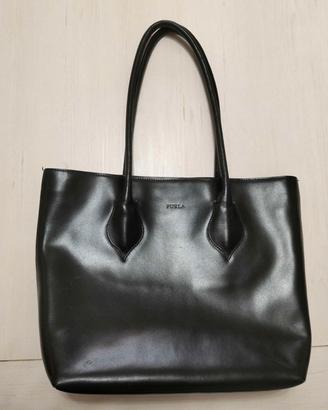 borsa Furla tote goccia pelle nera originale 
