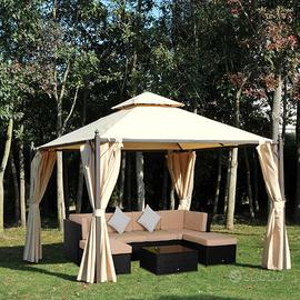 NUOVO gazebo 3x3 giardino esterno zanzariera beige