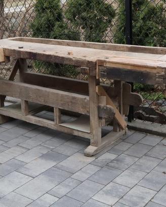 Antico banco da falegname morse in legno