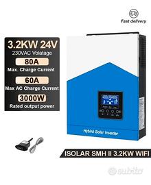 INVERTER SOLARE FOTOVOLTAICO IBRIDO ONDA PURA 24V