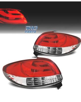 FANALI PEUGEOT 206 98-09 LIGHT BAR ROSSO CROMATO