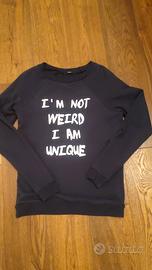 Felpa cotone blu tg S ragazza 13 anni