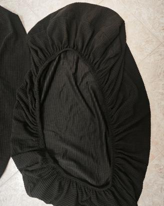 2 kit copridivano angolare a L neri elasticizzati