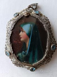 Medaglione antico con miniatura Madonna