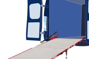 Rampa pieghevole per furgoni carico e scarico