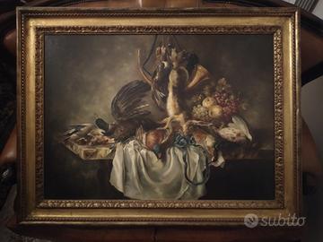 Quadro Natura morta con cacciagione dipinto olio