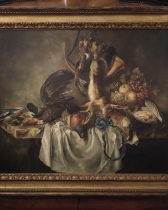 Quadro Natura morta con cacciagione dipinto olio