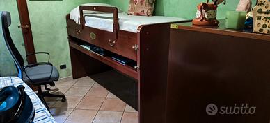 Letto in vero Legno + scrivania - Stile Marina 