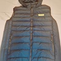gilet trapuntato blu con cappuccio tg xl
