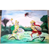 Tela Con Pupi Siciliani interamente dipinta a mano