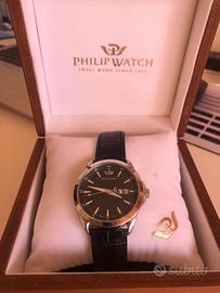 OROLOGIO PHILIP WATCH pelle nera