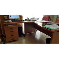 Scrivania angolare in ciliegio con cassettiera 160