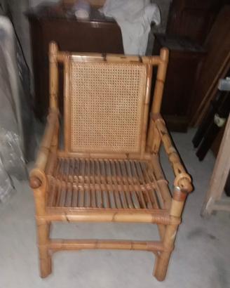 Poltrona in bambu’ e midollino