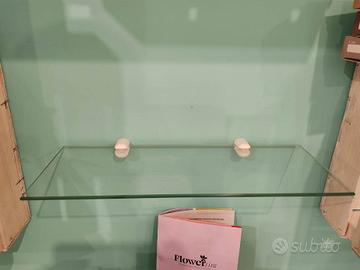 Mensola a muro dritto in vetro L 40 x P 15 cm