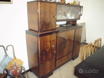 Mobile Buffet vintage in vero legno lavorato a man