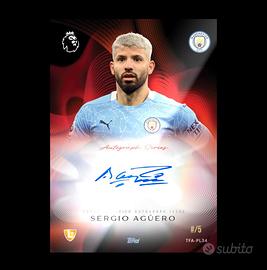 Carte calcio Aguero auto /5 Topps total football 