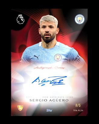 Carte calcio Aguero auto /5 Topps total football 