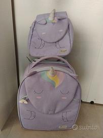 valigia e zainetto unicorno 