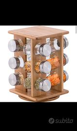 Porta spezie design rotante in legno