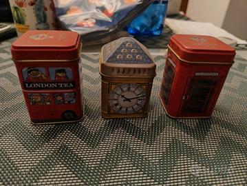 3 scatoline di latta vintage Inghilterra  