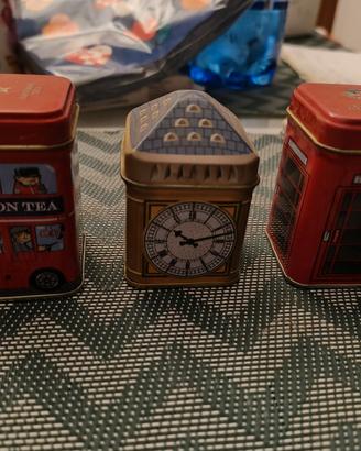 3 scatoline di latta vintage Inghilterra  