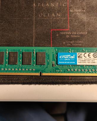 Crucial CT204864BD160B 16GB DDR3-1600Mhz singolo