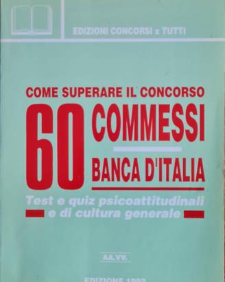 Libro concorso 60 COMMESSI BANCA’D ITALIA