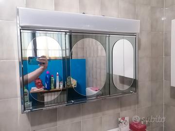 Mobiletto contenitore a specchio da bagno