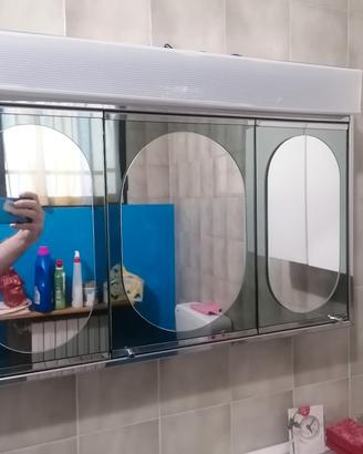 Mobiletto contenitore a specchio da bagno