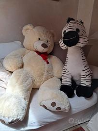 peluche orso e zebra
