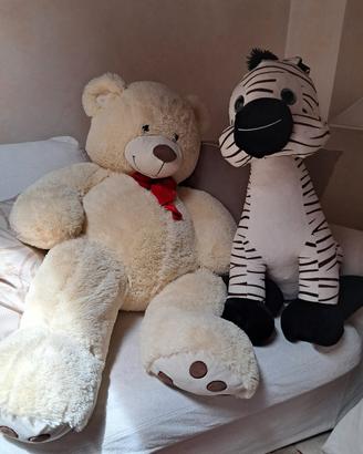 peluche orso e zebra