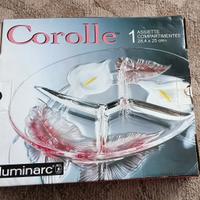 piatto vetro con decorazioni floreali vintage