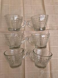 Set 6 Tazzine Caffè  Vetro Trasparente 