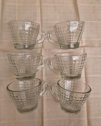 Set 6 Tazzine Caffè  Vetro Trasparente 