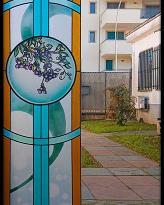 vetrate artistiche porta finestra muro divisorio 