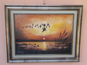 Quadri caccia dipinti a mano in stock