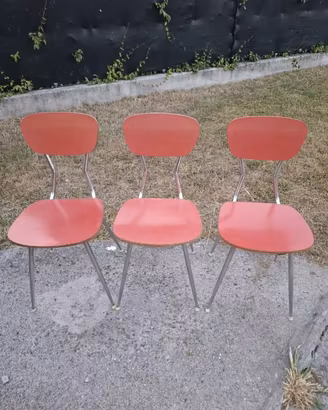 3 SEDIE VINTALE IN FORMICA ANNI 60/70