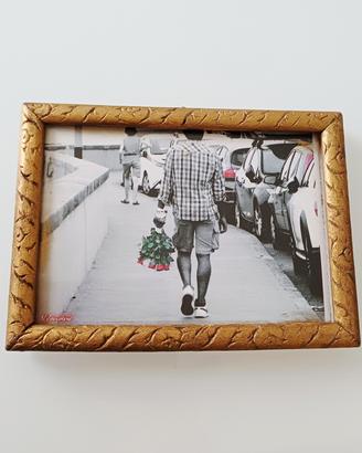 Foto Vintage Imperia in Cornice Legno Oro Antico