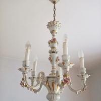 lampadario e abat jour Capodimonte 