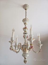 lampadario e abat jour Capodimonte 