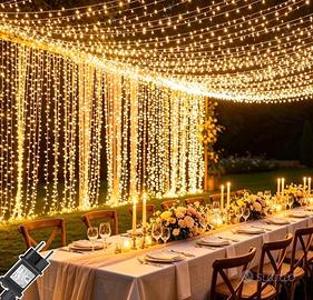 Luci Esterno Cascata 600 LED 6x3m Tenda Luminosa