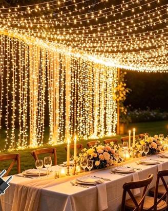 Luci Esterno Cascata 600 LED 6x3m Tenda Luminosa