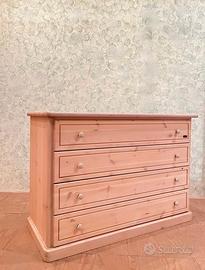 Comò cassettiera con comodini in legno rustico