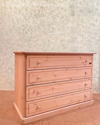 Comò cassettiera con comodini in legno rustico
