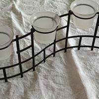 Porta candele in metallo e vetro