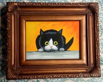 Quadro con gattino nero 