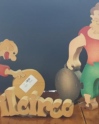Figure decorative in legno a tema "Il circo"