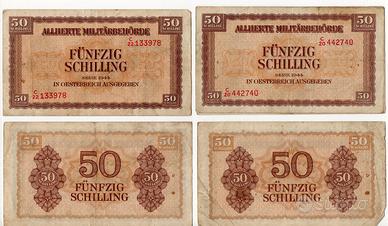 Banconote 50 Scellini Austria 1944
