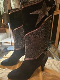 Stivali donna pelle scamosciata da sera  eleganti