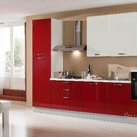 Cucina componibile da cm 330 rosso e bianco c18